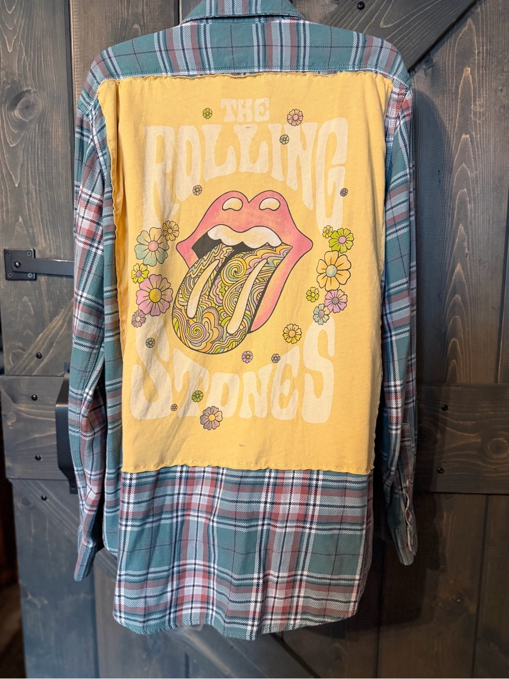 Upcycled Rolling Stone Flannel Shirt Large